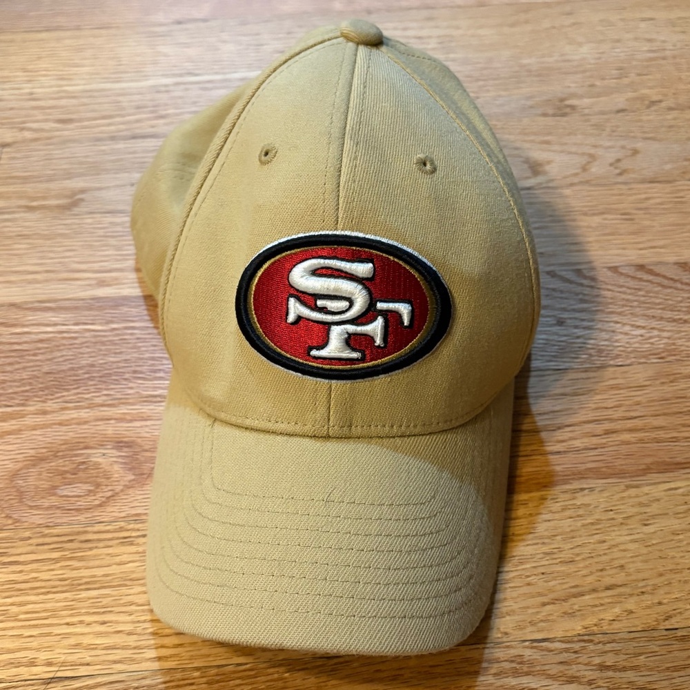 Tan 49ers Baseball Cap with Red Logo